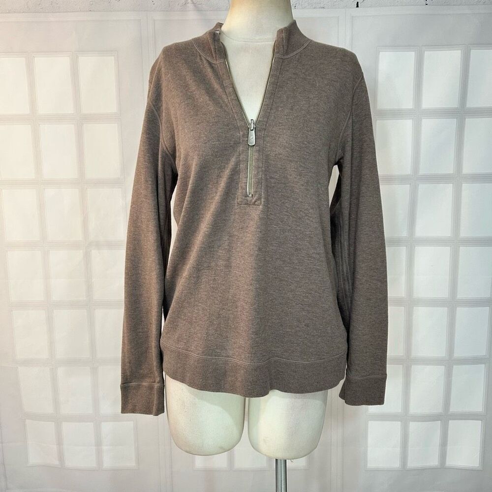 Tommy Bahama Tan Light Brown Quarter Zip Pullover Sweater Size M
